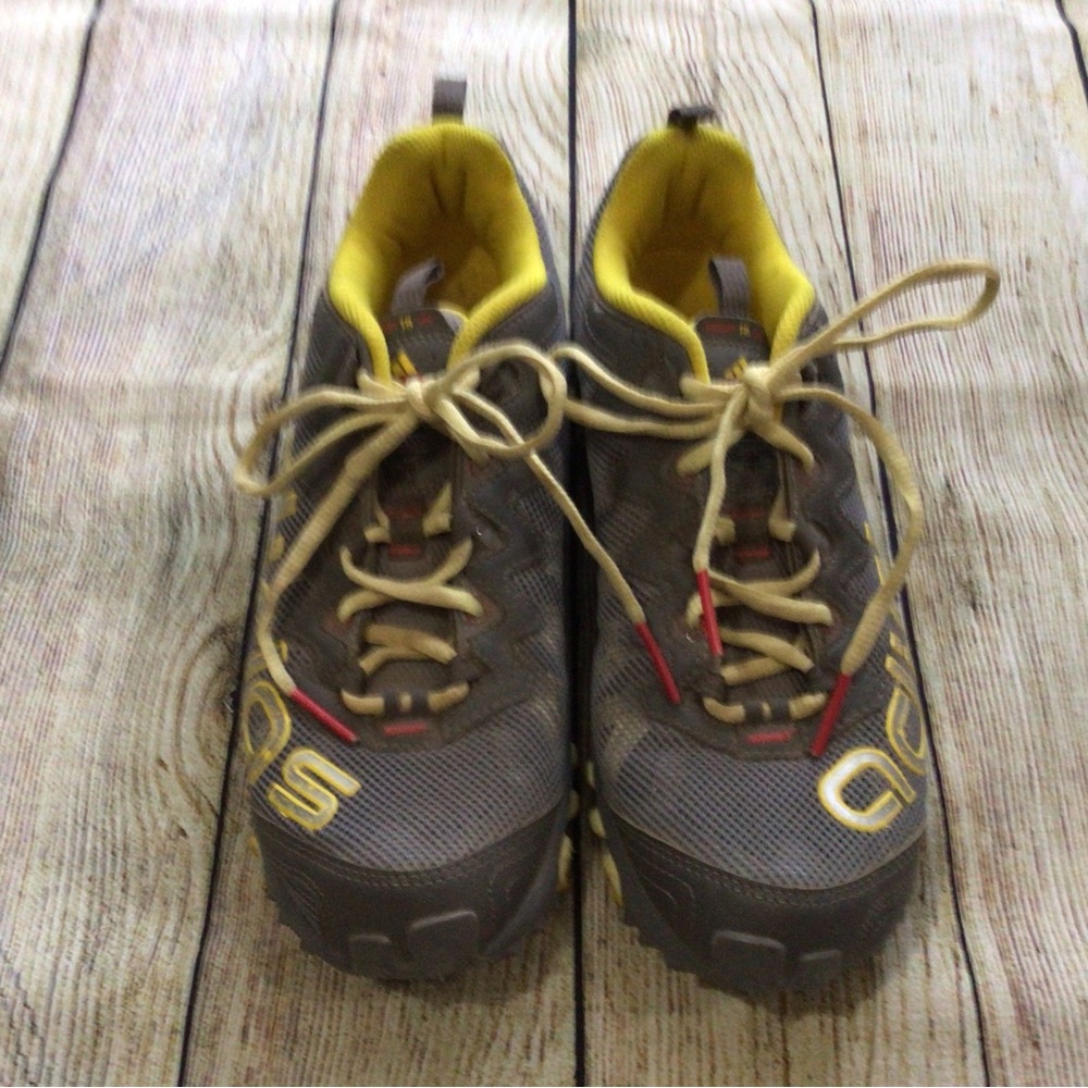 Adidas Brown Sneakers with Yellow Highlights
